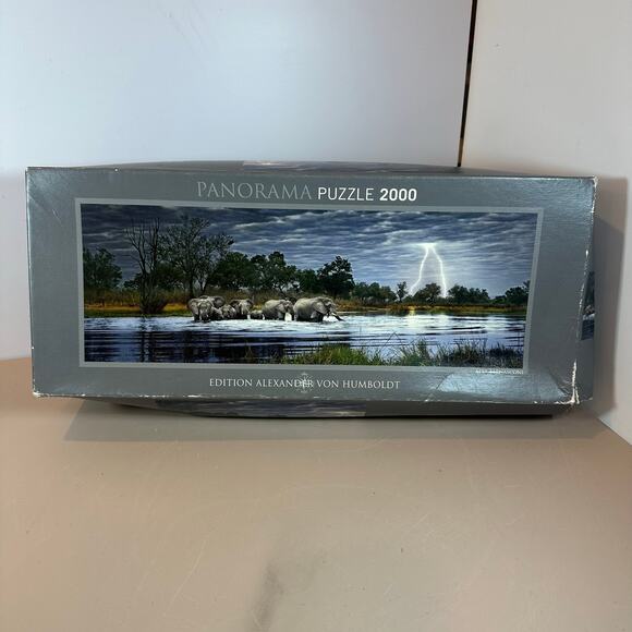 Panorama Puzzle 2000 Piece Edition Humboldt Herd of Elephants 29508 Heye 2012 - Picture 1 of 9